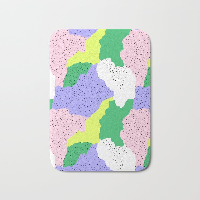 Abstract colorful retro 90s art pattern Bath Mat Gallery Image 1