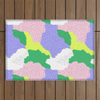 Abstract colorful retro 90s art pattern Outdoor Rug Gallery Image 1