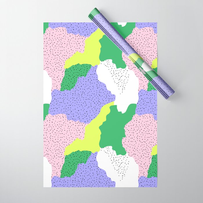 Abstract colorful retro 90s art pattern Wrapping Paper Gallery Image 1