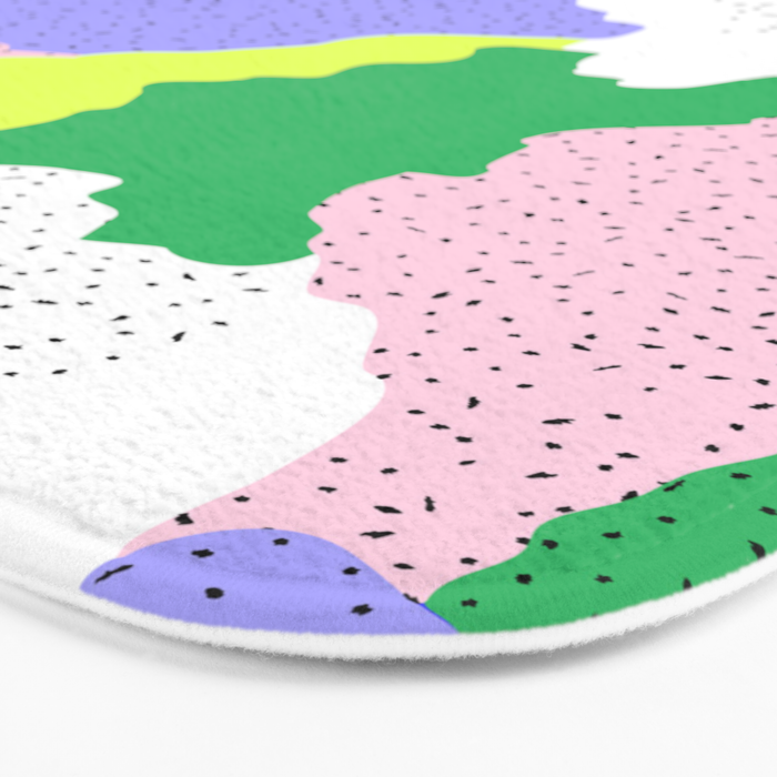 Abstract colorful retro 90s art pattern Bath Mat Gallery Image 3