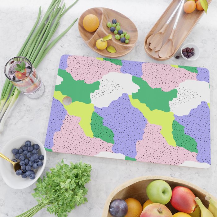 Abstract colorful retro 90s art pattern Cutting Board Gallery Image 2