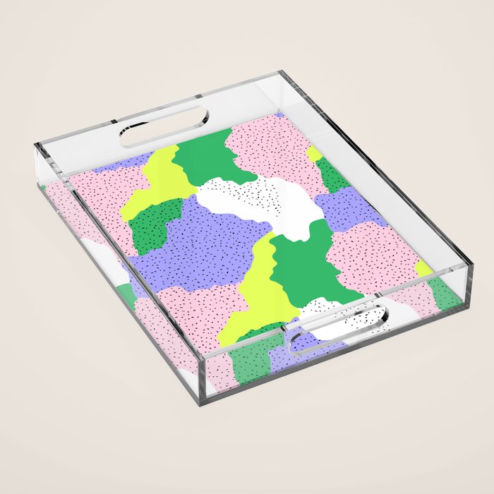 Abstract colorful retro 90s art pattern Acrylic Tray Gallery Image 1