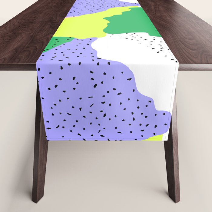 Abstract colorful retro 90s art pattern Table Runner Gallery Image 1