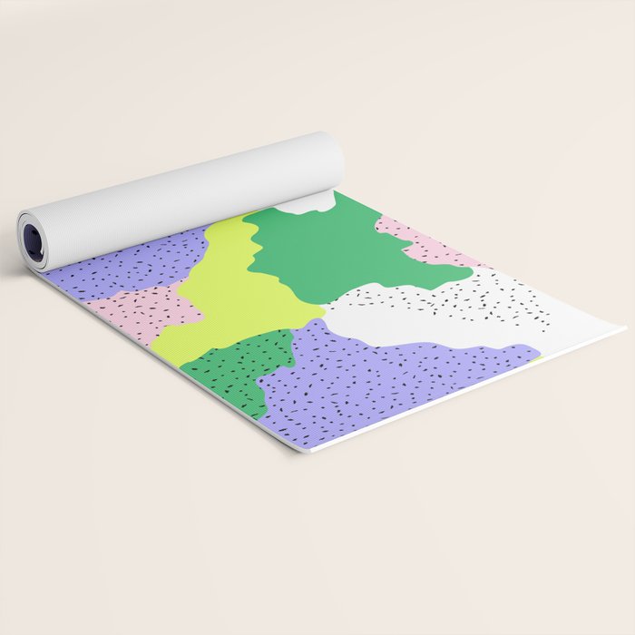 Abstract colorful retro 90s art pattern Yoga Mat Gallery Image 2