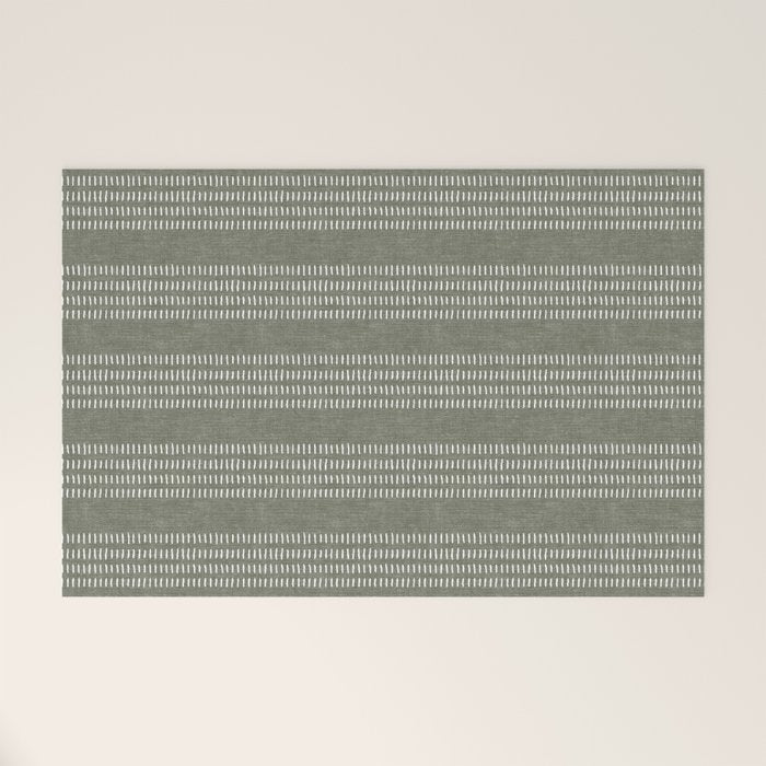 farmhouse stitch - olive Welcome Mat Gallery Image 1