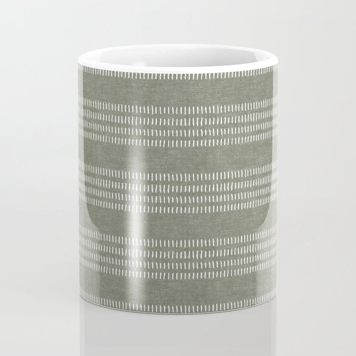 farmhouse stitch - olive Coffee Mug Gallery Image 4