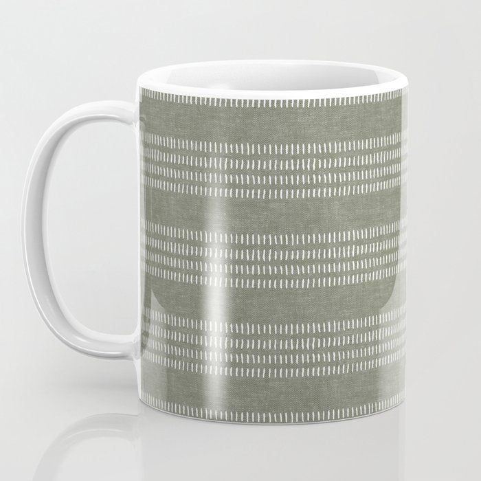 farmhouse stitch - olive Coffee Mug Gallery Image 3