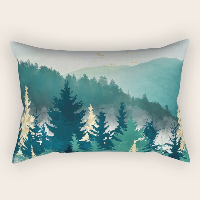 Blue Forest Mist Rectangular Pillow Gallery Image 2