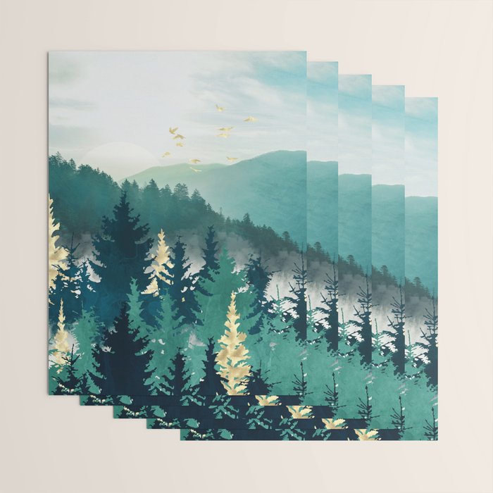 Blue Forest Mist Wrapping Paper Gallery Image 3
