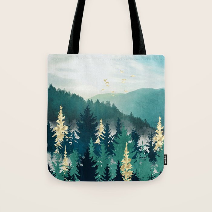 Blue Forest Mist Tote Bag Gallery Image 1