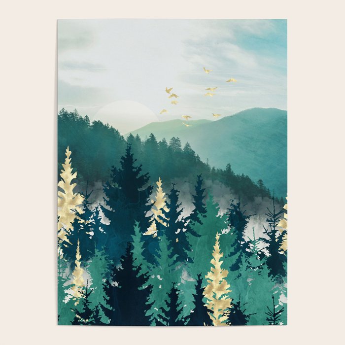 Blue Forest Mist Poster Gallery Image 1