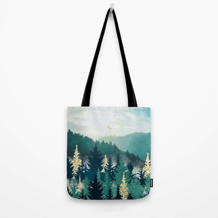 Blue Forest Mist Tote Bag Gallery Image 2
