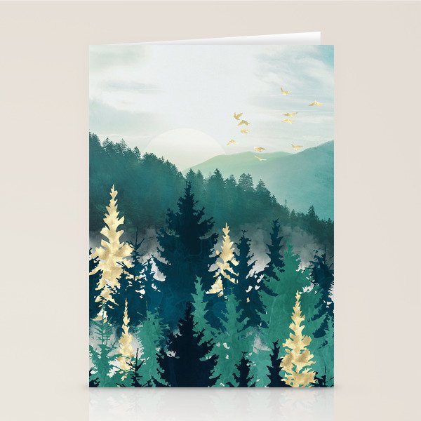 Blue Forest Mist Stationery Card Gallery Image 1