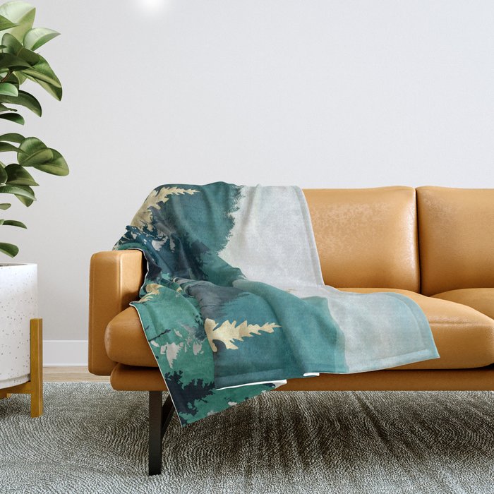 Blue Forest Mist Throw Blanket Gallery Image 1