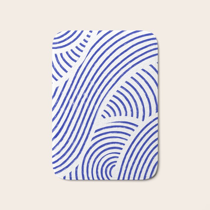 blue summer lines Bath Mat Gallery Image 1