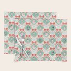 Christmas Dogs Festive Furry Holiday Ornaments Damask Pastel Green Placemat Gallery Image 1