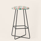 Christmas Dogs Festive Furry Holiday Ornaments Damask Pastel Green Stool Gallery Image 1