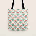 Christmas Dogs Festive Furry Holiday Ornaments Damask Pastel Green Tote Bag Gallery Image 1