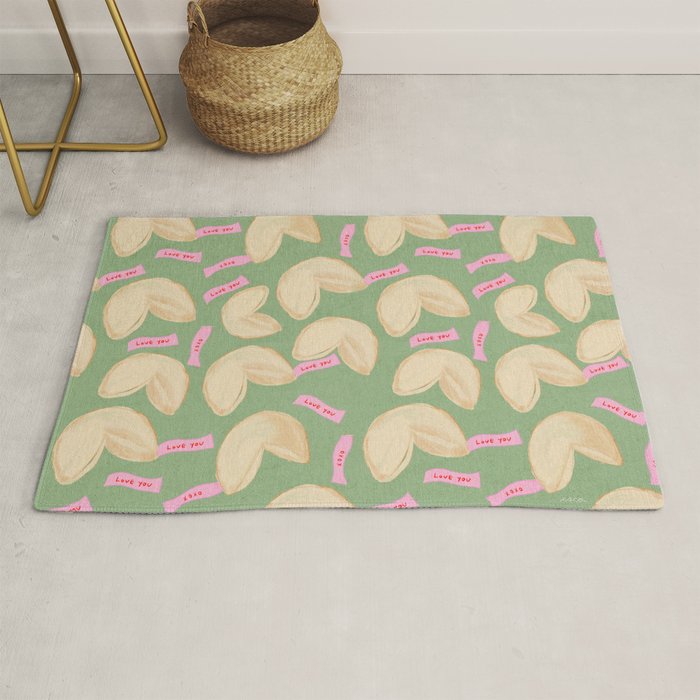 Love Fortune Cookies Matcha Green  Rug Gallery Image 1