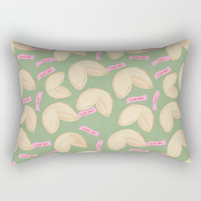 Love Fortune Cookies Matcha Green  Rectangular Pillow Gallery Image 2