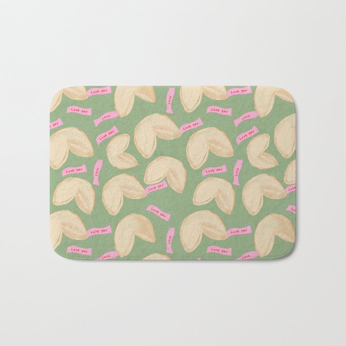 Love Fortune Cookies Matcha Green  Bath Mat Gallery Image 1