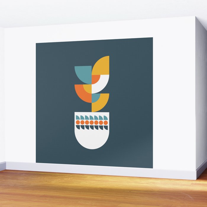 Geometric Plant 02 Wall Mural Gallery Image 2