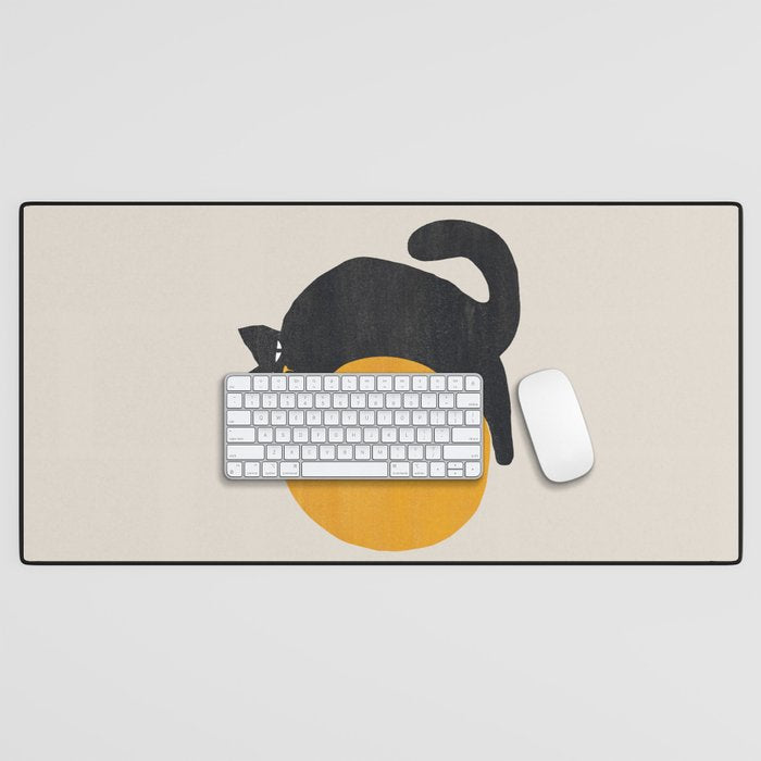Cat with ball Desk Mat Gallery Image 1