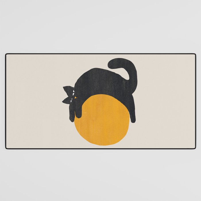 Cat with ball Desk Mat Gallery Image 3