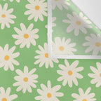 Retro Daisy Flower in Green Wall Tapestry Gallery Image 3