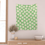 Retro Daisy Flower in Green Wall Tapestry Gallery Image 2