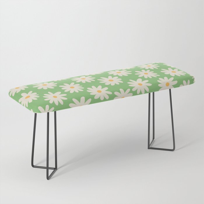 Retro Daisy Flower in Green Bench Gallery Image 1