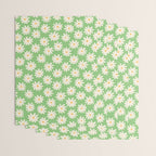 Retro Daisy Flower in Green Wrapping Paper Gallery Image 3