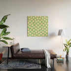 Retro Daisy Flower in Green Wood Wall Art Gallery Image 2