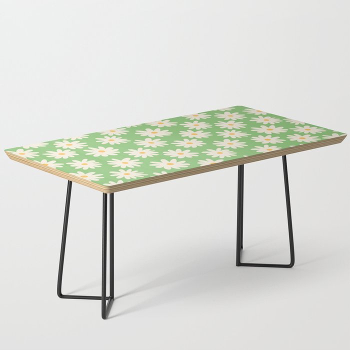 Retro Daisy Flower in Green Coffee Table Gallery Image 1