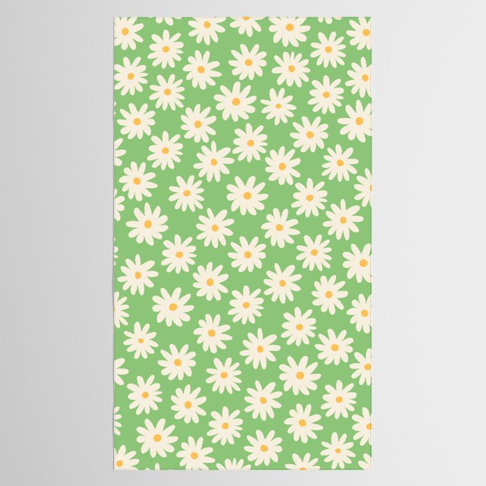 Retro Daisy Flower in Green Tablecloth Gallery Image 2