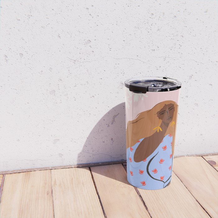 Woman Looking Back Travel Mug Gallery Image 4