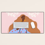 Woman Looking Back Desk Mat Gallery Image 1