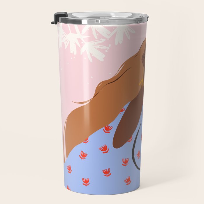 Woman Looking Back Travel Mug Gallery Image 3