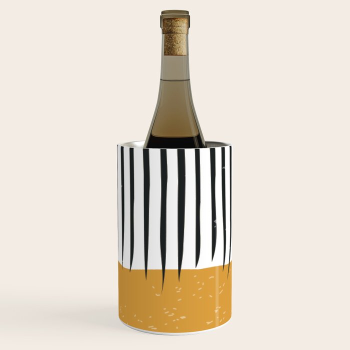 (White Background) Mid Century Modern Minimalist Rothko Inspired Color Field With Lines Geometric Style  Wine Chiller Gallery Image 1