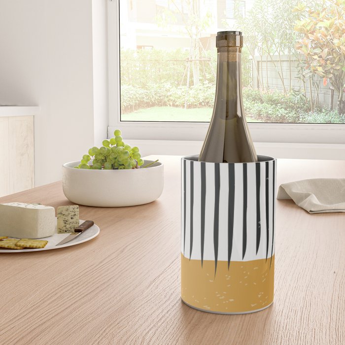 (White Background) Mid Century Modern Minimalist Rothko Inspired Color Field With Lines Geometric Style  Wine Chiller Gallery Image 4
