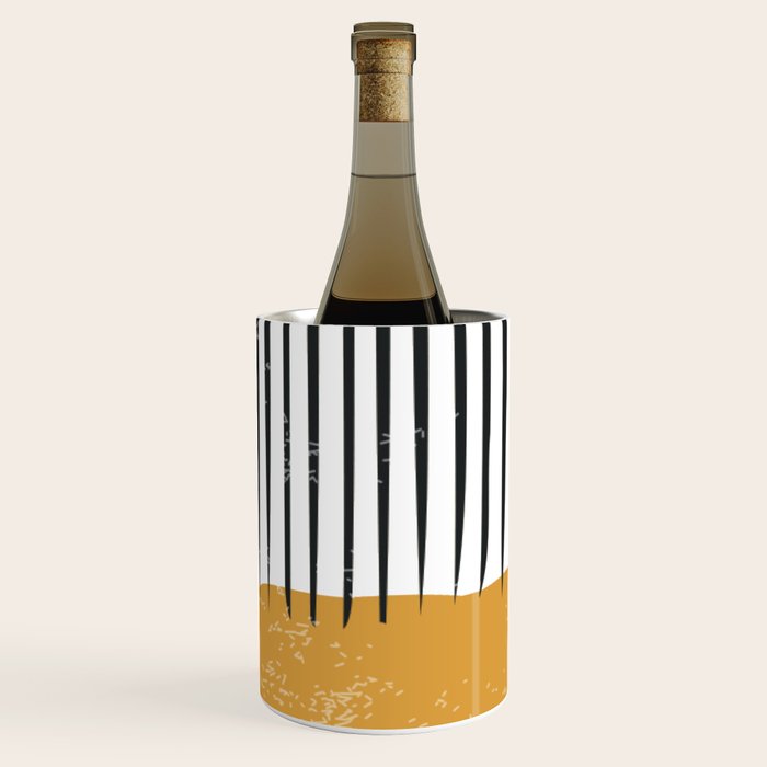 (White Background) Mid Century Modern Minimalist Rothko Inspired Color Field With Lines Geometric Style  Wine Chiller Gallery Image 2