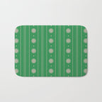 Daisy Stripes Green and Pink Pattern Bath Mat Gallery Image 1