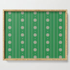 Daisy Stripes Green and Pink Pattern Serving Tray Gallery Image 1