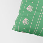 Daisy Stripes Green and Pink Pattern Pillow Sham Gallery Image 4