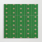 Daisy Stripes Green and Pink Pattern Wood Wall Art Gallery Image 1