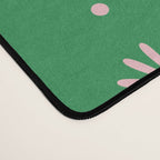 Daisy Stripes Green and Pink Pattern Desk Mat Gallery Image 4