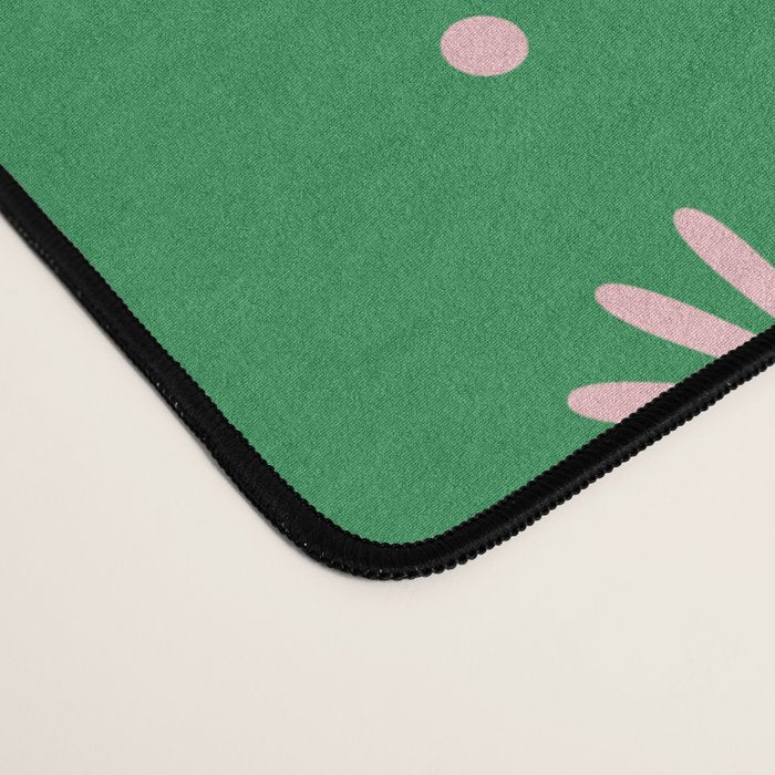 Daisy Stripes Green and Pink Pattern Desk Mat Gallery Image 4