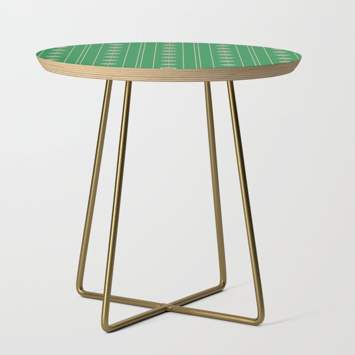 Daisy Stripes Green and Pink Pattern Side Table Gallery Image 1