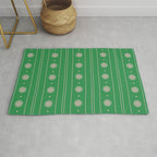 Daisy Stripes Green and Pink Pattern Rug Gallery Image 1