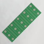 Daisy Stripes Green and Pink Pattern Yoga Mat Gallery Image 1